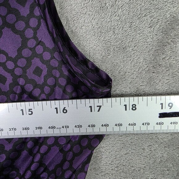 Womens Banana Republic Purple & Black Sleeveless Dress V Neck Polyester Size 4 - Picture 10 of 12
